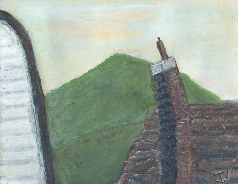 Acrylic on Cardstock 8.5 x 11in For Sale